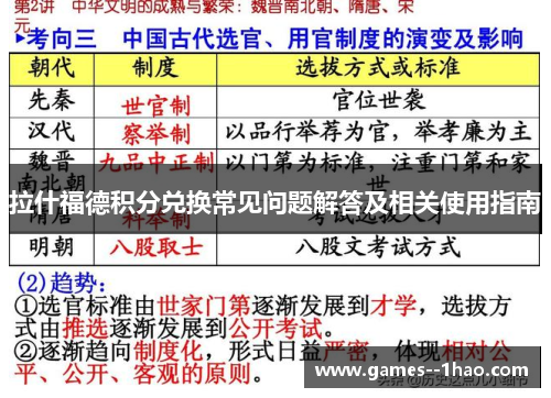 拉什福德积分兑换常见问题解答及相关使用指南